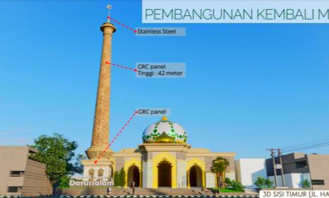 Digelontor Rp7,4 Miliar untuk Rehab, Begini Desain Masjid Agung Darussalam yang Baru