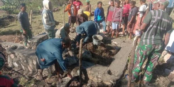 Kodim TTU Bangun MCK untuk SDN Kecil Oelmuke Timor Tengah Utara