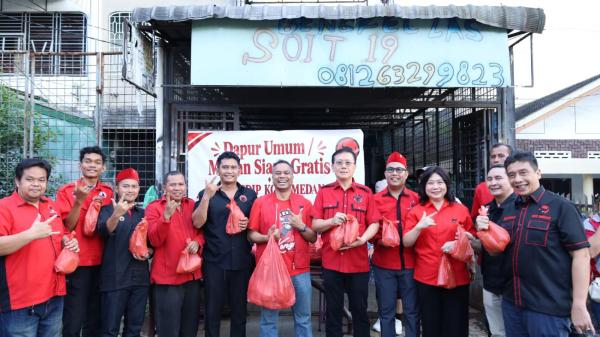 Dapur Umum Perdana PDIP Medan: Sasar Kurir, Sopir, hingga Pengayuh Becak