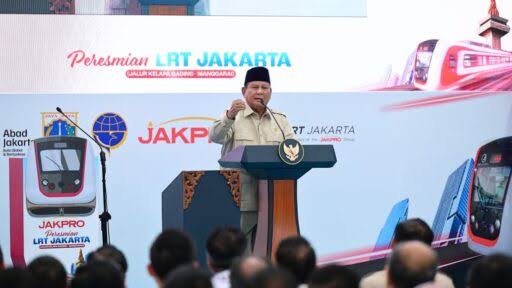 Nilai Investasi Rp12,1 Triliun, LRT Jakarta Kelapa Gading-Manggarai Diresmikan Prabowo Subianto
