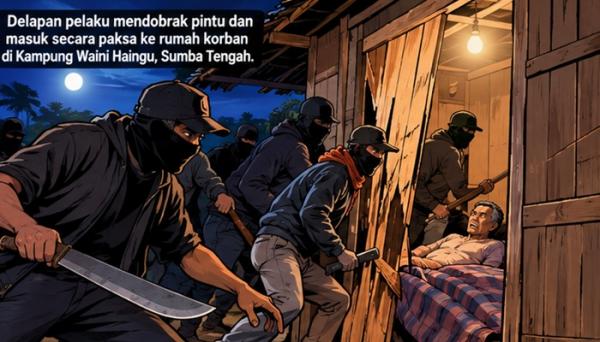Delapan Pelaku Curas Serang Satu Keluarga di Sumba Tengah, Ayah Ditebas Parang Saat Tidur