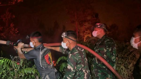 Karhutla di Palangka Raya Terus Bermunculan hingga Malam, TNI Dikerahkan Padamkan Api