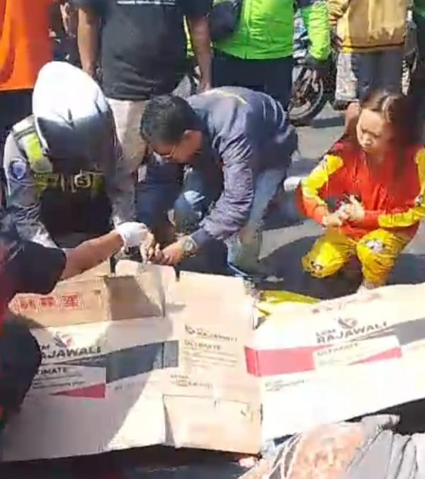 Scoopy Masuk Kolong Truk di Janti Waru Sidoarjo, Pengendara Tewas Terlindas