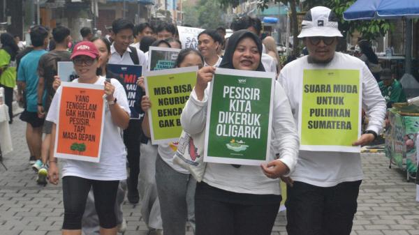 CFD Medan Jadi Ruang Kampanye Hari Keadilan Ekologis, Aktivis Serukan 'Pulihkan Sumut'
