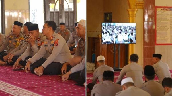 Kapolres Polman dan Jajaran Ikuti Pembinaan Rohani Bersama Kapolri dan Gus Baha Secara Daring