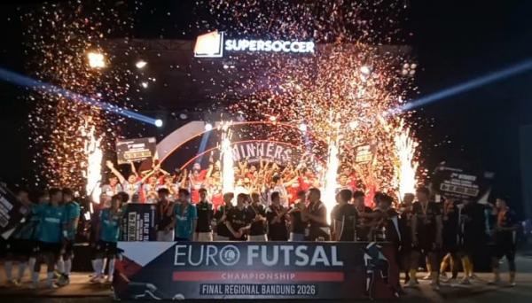 Mendominasi, UPI dan JCI Juara Euro Futsal Championship 2026 Final Regional Bandung
