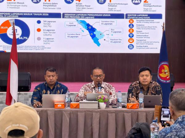 Kasus Tender Pemerintah Mendominasi, KPPU Kanwil I Catat 21 Laporan Persaingan Usaha