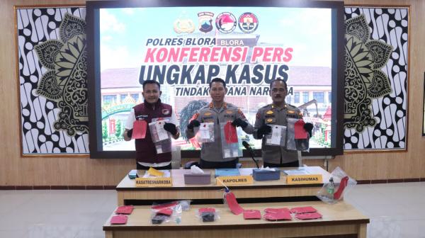 Polres Blora Ungkap 5 Kasus Narkoba, 8 Tersangka Diciduk dan Sabu 66,72 Gram Disita