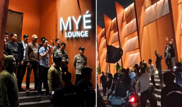 Viral! Puluhan Massa Aksi Geruduk MYE Lounge Makassar, Private Party Waria Berujung Ricuh