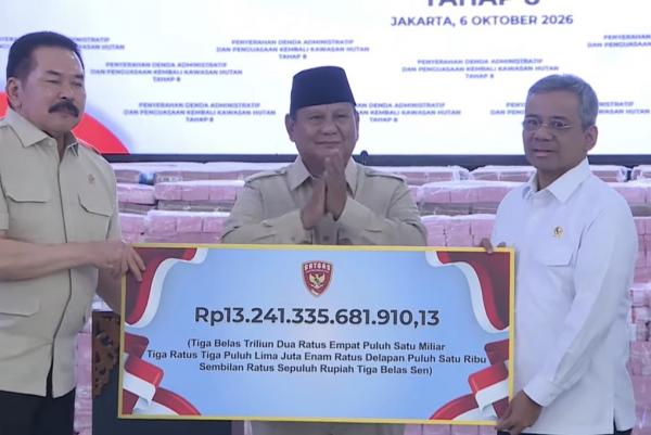 Disaksikan Presiden Prabowo, Satgas PKH Serahkan Rp13,2 Triliun dan 259.230 Hektare Lahan ke Negara