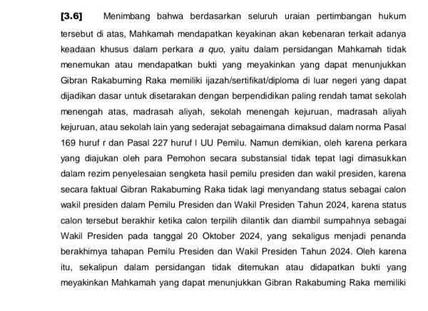 Heboh Halaman 373-375 Putusan Mahkamah Konstitusi, Soal Ijazah Gibran Disorot