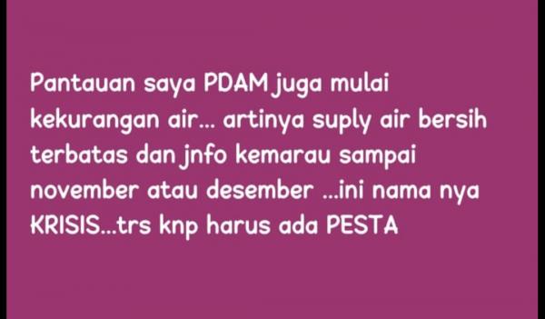 Milangkala Ke-14 Digelar Saat Air Terbatas, Jeje Wiradinata: Ini Namanya Krisis
