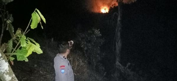 Kebakaran Lahan 7 Hektare di Perbukitan Tapua, Polsek Matangnga Turun Tangan