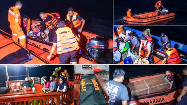Dramatis Detik-Detik Evakuasi 10 Penumpang dan Jenazah di Inanwatan ke Atas Kapal SAR