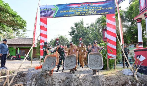 TMMD Sengkuyung Sukoharjo Sasar Jalan Usaha Tani 519 Meter di Desa Bendosari
