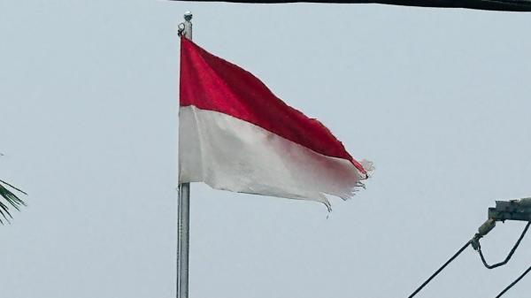 Bendera Merah Putih Sobek Berkibar di Kantor Dinkes Kota Sorong
