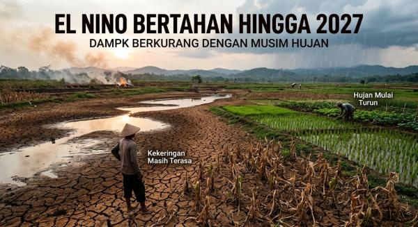 BMKG: El Nino Diprediksi Bertahan Hingga Awal 2027, Dampaknya Meredup Seiring Masuknya Musim Hujan