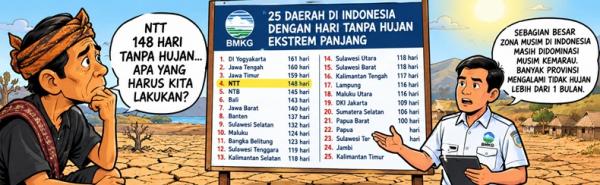NTT Alami 148 Hari Tanpa Hujan, BMKG Catat Kekeringan Ekstrem di 25 Daerah