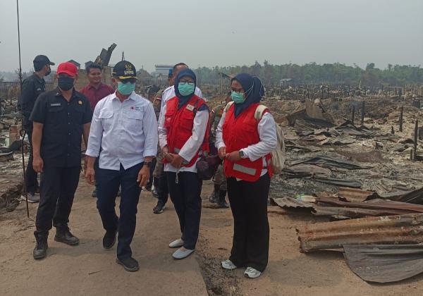 PMI Bangka Salurkan Bantuan untuk Korban Kebakaran Dusun Serdang, Syahbudin Sampaikan Duka