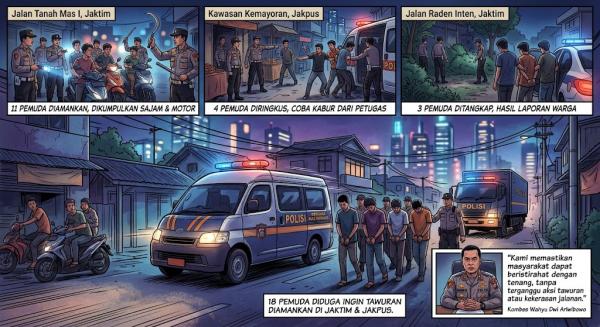Bawa Celurit Hingga Besi Panjang, 18 Pemuda Dicokok Polisi di TIga Kawasan