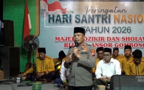 Salawatan Hari Santri di Mapolsek Gombong, Polisi Ajak Jaga Kerukunan