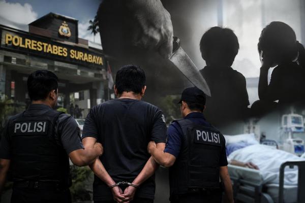Ayah di Surabaya Diduga Bacok Dua Anak Kandung, Pelaku Serahkan Diri ke Polisi