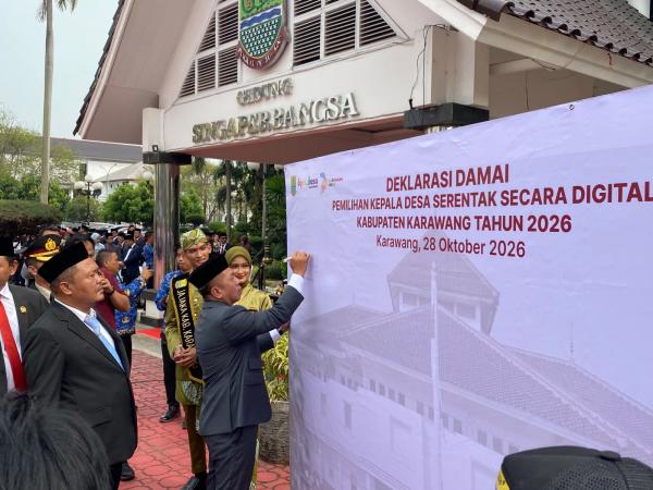 Deklarasi Damai Pilkades Digital Karawang, Bupati Aep Ajak Cakades dan Pendukung Jaga Kondusivitas
