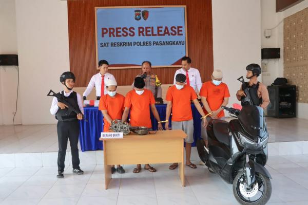 Satreskrim Polres Pasangkayu Gulung Pelaku Curanmor, Penipuan, hingga Persetubuhan Gadis 17 Tahun