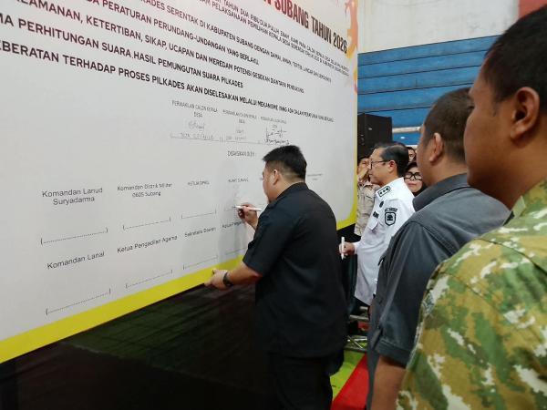 Deklarasi Damai Pilkades Subang 2026, Bupati Rey Tegaskan Cakades dan Pendukung Jaga Kondusivitas