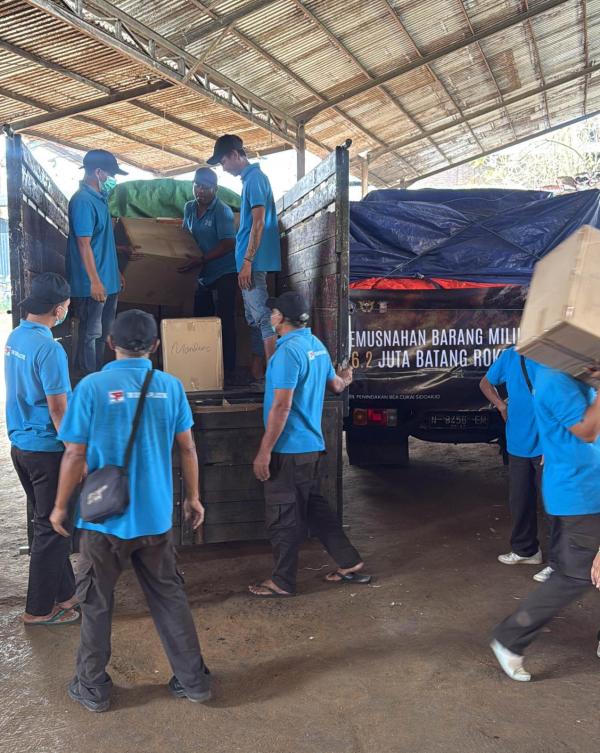Bea Cukai Jatim Musnahkan 6,2 Juta Batang Rokok Ilegal, Negara Berpotensi Rugi Rp6 Miliar
