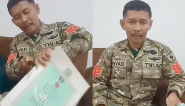 Viral Prajurit TNI AD Kopka Arsyad Sobek Piagam Satya Lencana Gegara Gagal Seleksi Bintara