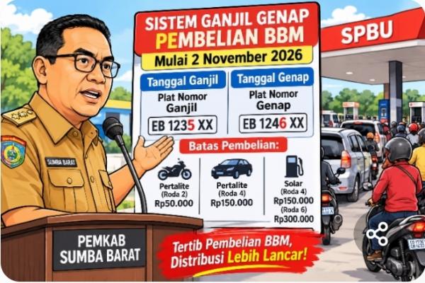 Atasi Kelangkaan BBM, Pemkab di NTT Terapkan Sistem Ganjil Genap Kendaraan Mulai 2 November