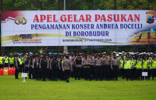 Polda Jateng Siap Amankan Konser Andrea Bocelli di Borobudur, Terjunkan 3.707 Personel Gabungan