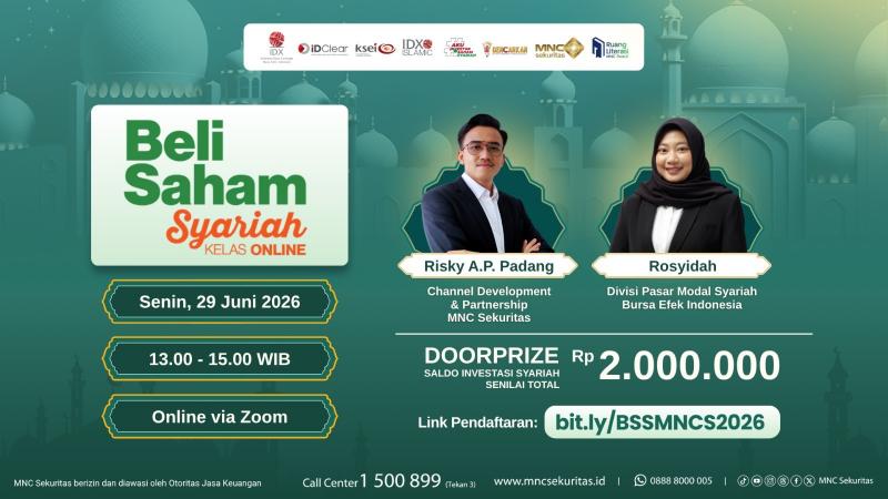 MNC Sekuritas Ajak Investor Pahami Saham Syariah Lewat Webinar Gratis Beli Saham Syariah