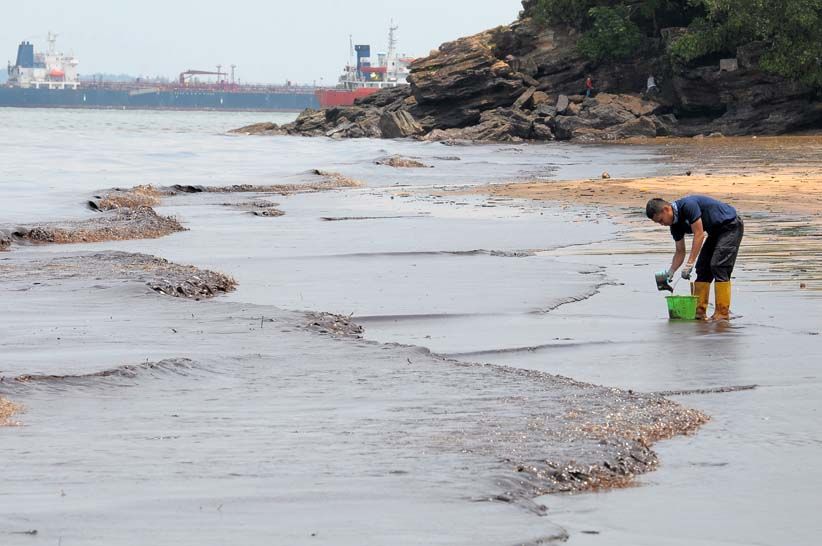 Pesisir Pantai Balikpapan Tercemar Tumpahan Minyak - Bagian 2