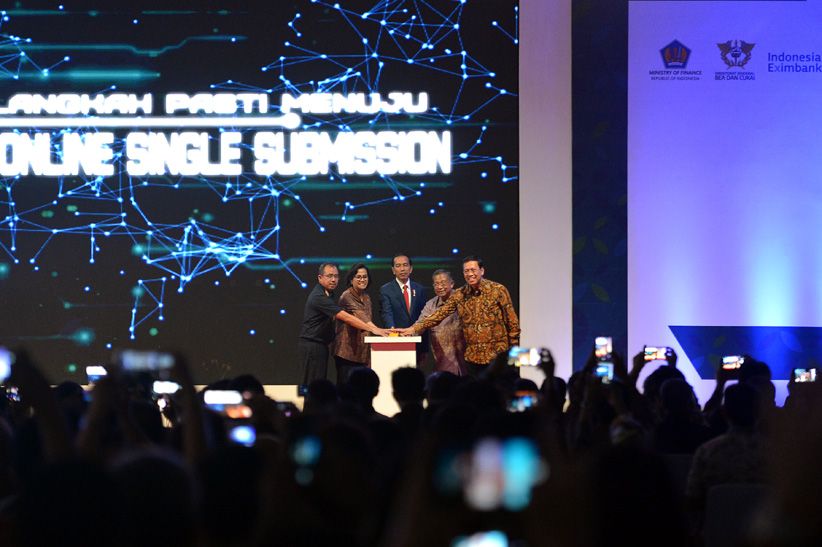 Jokowi bersama Sri Mulyani Luncurkan Perizinan Kepabeanan Online - Bagian 5