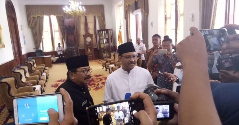 Awali Cuti, Gus Ipul Pamitan ke Gubernur Soekarwo 