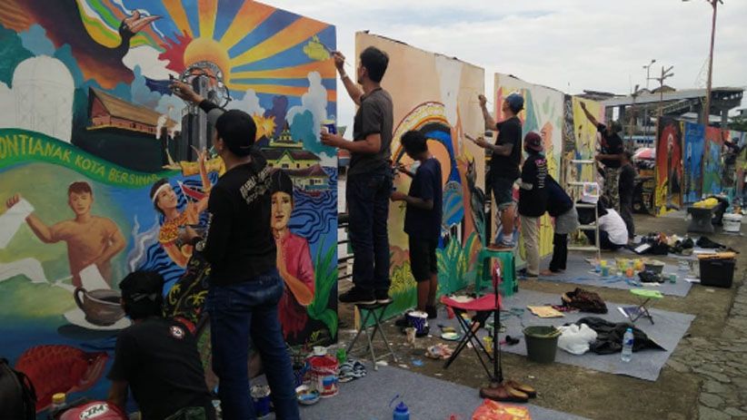 Keren, Lomba Mural FPL Pontianak Digelar di Tepi Sungai Kapuas - Bagian 4