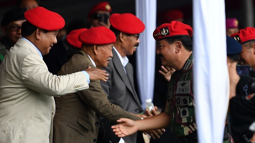 Pakai Baret Merah, Prabowo Hadiri HUT Kopassus - Bagian 1