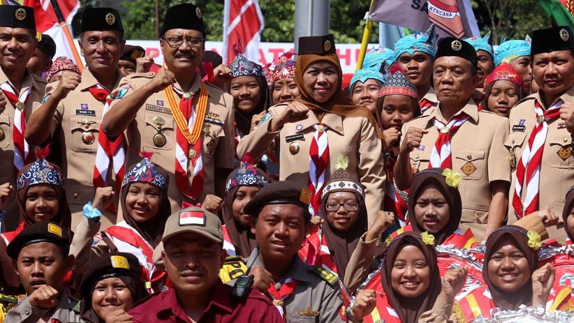 Peringati HUT ke-58, Pramuka Jawa Timur Gelar Atraksi Seni