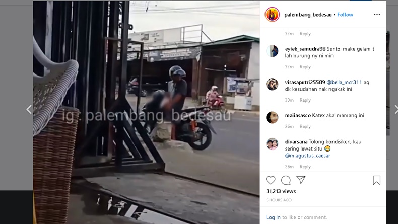 Viral Seorang Pria di Palembang Pamer Alat Vital Sambil Onani di Atas Motor