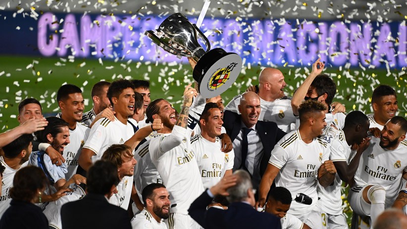 Foto-Foto Selebrasi Real Madrid Juara Liga Spanyol 2019/2020 - Bagian 1
