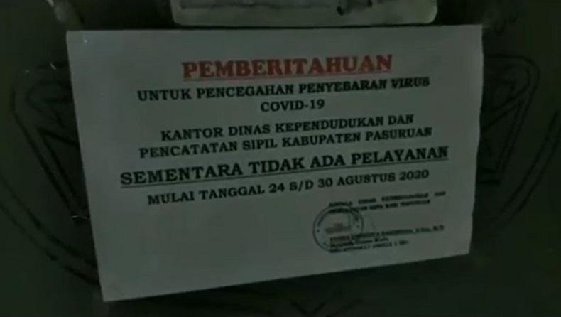 Belasan Pegawai Positif Covid-19, Kantor Dispendukcapil Pasuruan Tutup Sepekan