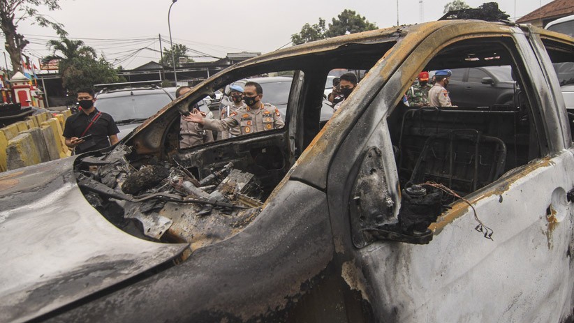 Suasana Polsek Ciracas usai Diserang Orang Tak Dikenal, Dijaga Ketat Brimob - Bagian 3