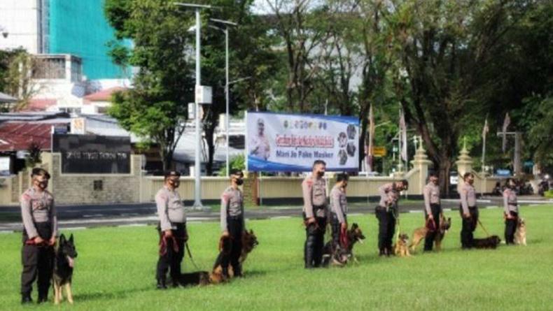 Kapolda Sulut Minta Unit Pasukan Anjing Pelacak Terus Tingkatkan Kemampuan