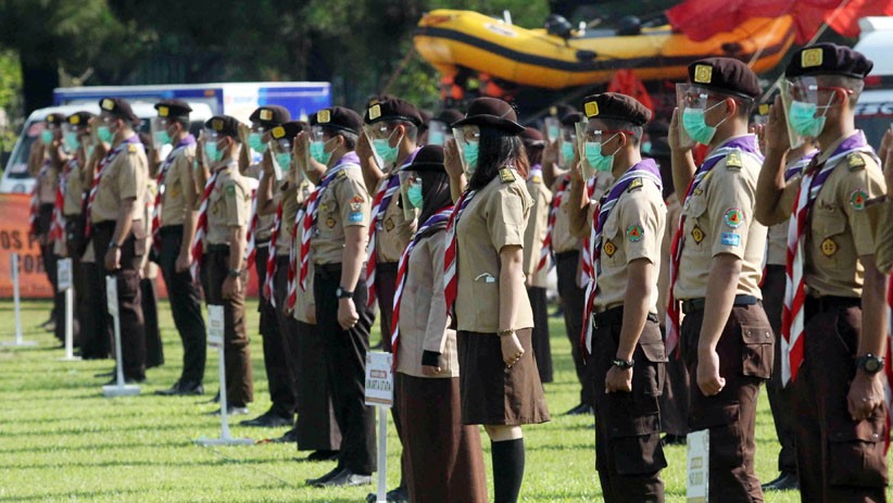 Hari Sumpah Pemuda, Pramuka Gelar Apel Kesiapsiagaan Menanggulangi Covid-19 - Bagian 3