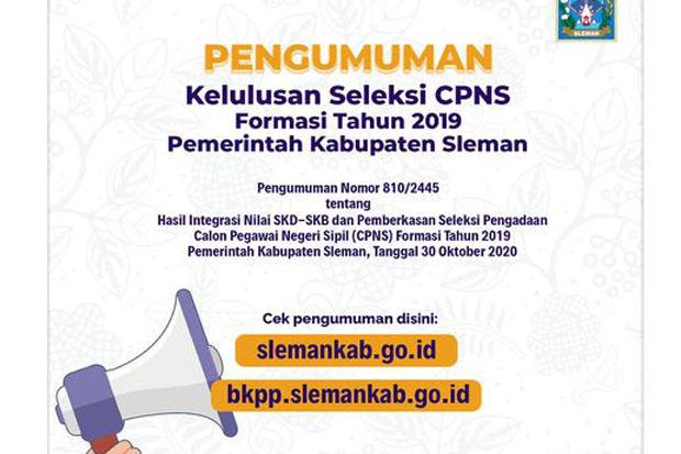 633 Peserta Lolos Seleksi CPNS Pemkab Sleman, 10 Kuota Tidak Terisi