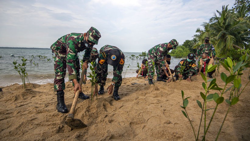 Taruna AAL Angkatan ke-67 Tanam Bakau di Bintan - Bagian 1
