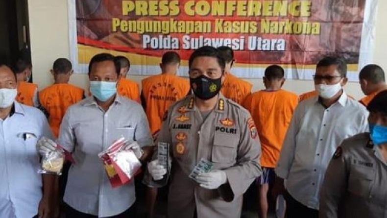Polda Sulut Ungkap Lima Kasus Narkoba dalam 11 Hari dan Tangkap 8 Tersangka