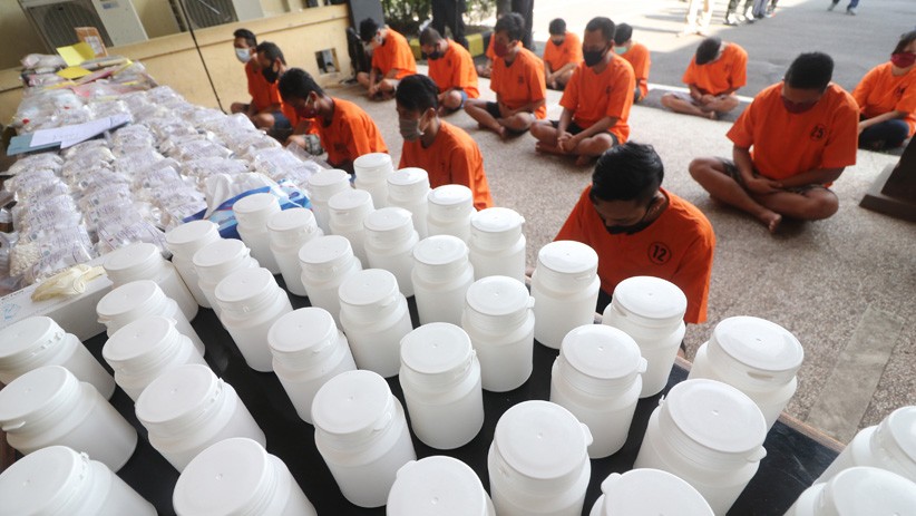 Polresta Kediri Ungkap 17 Kasus Narkoba, 150.000 Pil Dobel L Diamankan